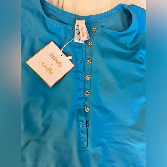 Andie Swim The Malibu One Piece Teal Splash Color Size Small NWT Classic Length - Picture 2 of 5